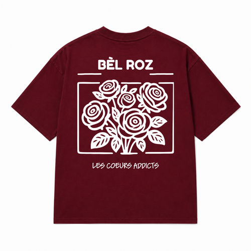Ammoouur Bèl roz logo brodé devant à la main.