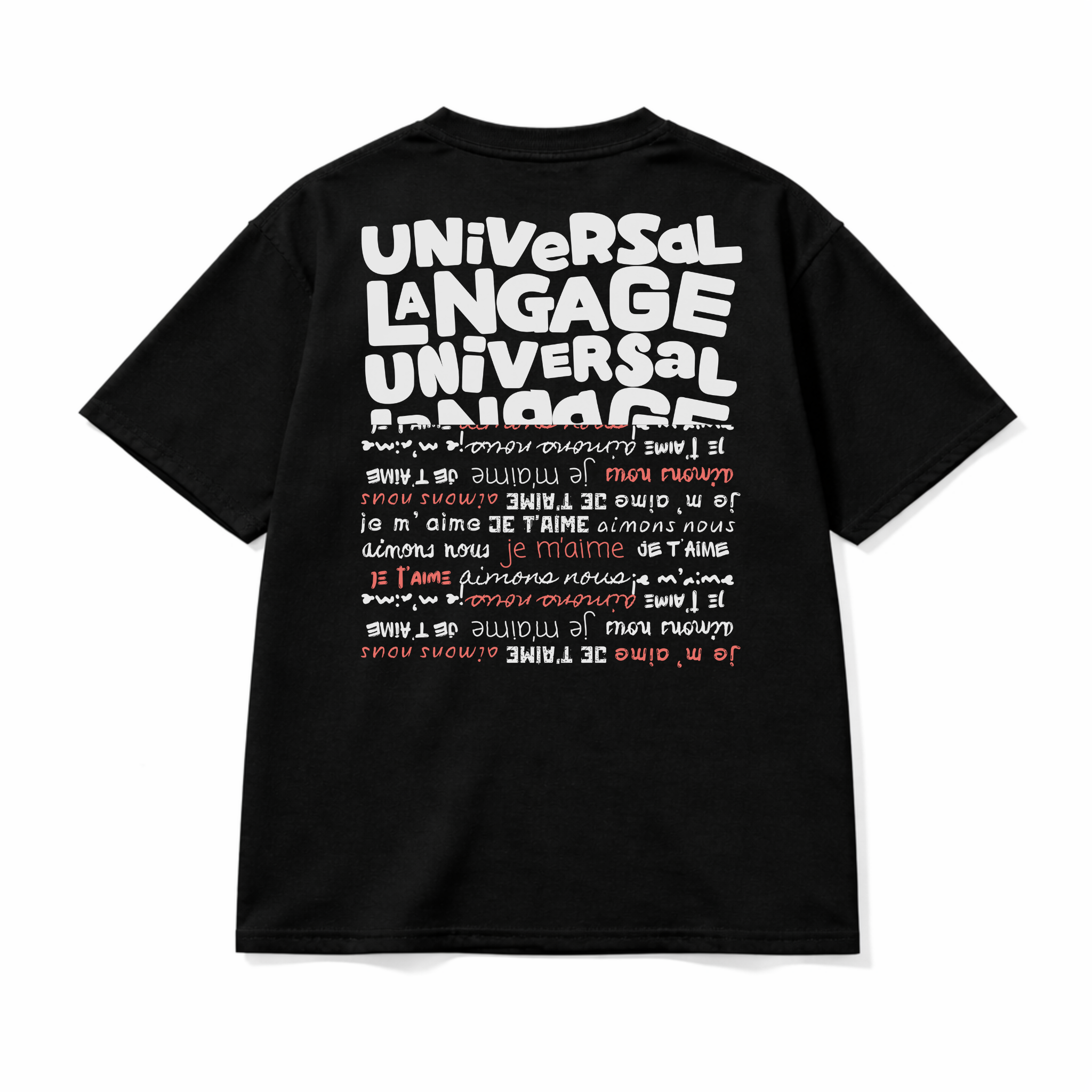 Ammoouur langage universal - logo brodé à la main devant.