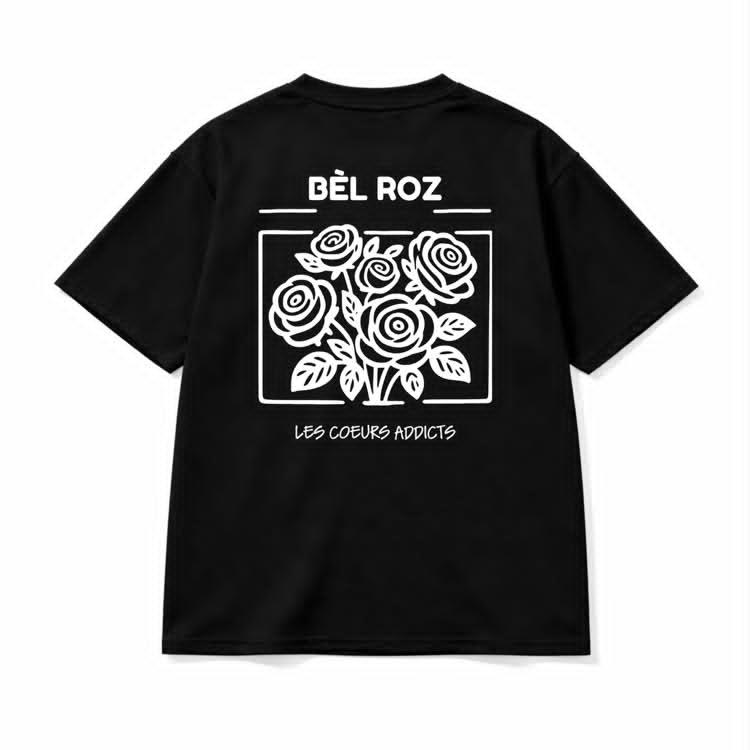 Ammoouur Bèl roz logo brodé devant à la main.