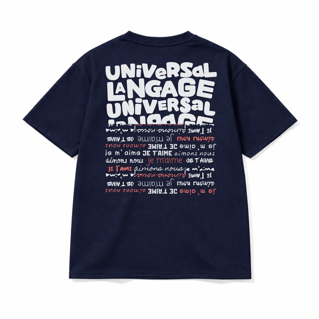 Ammoouur langage universal - logo brodé à la main devant.