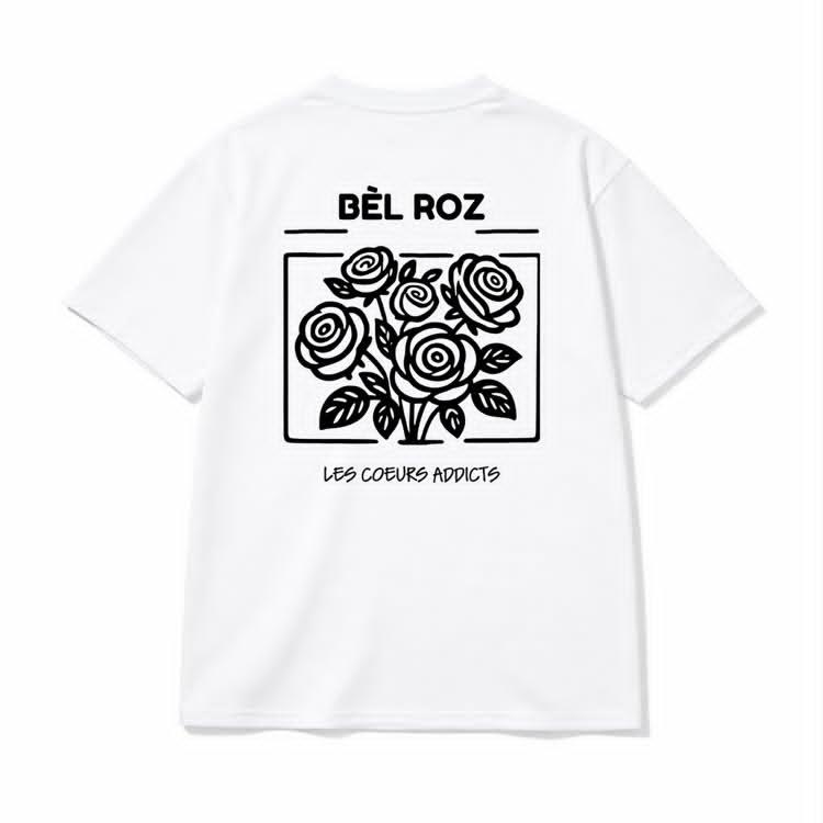 Ammoouur Bèl roz logo brodé devant à la main.