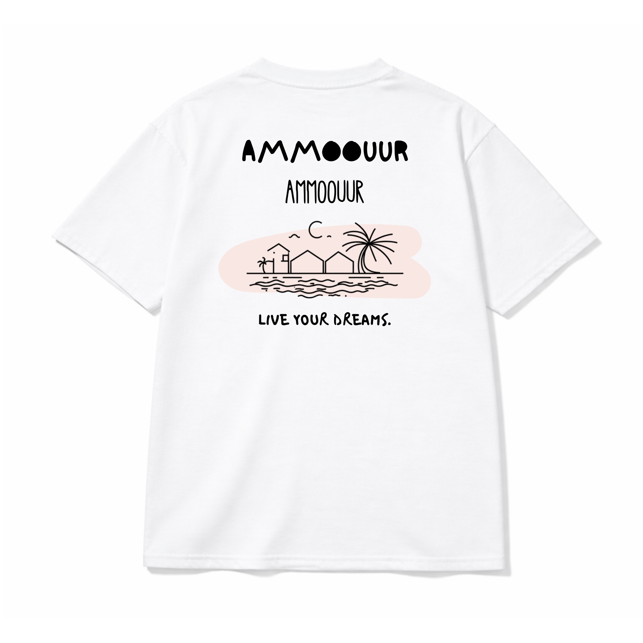 Ammoouur live your dreams logo brodé devant à la main