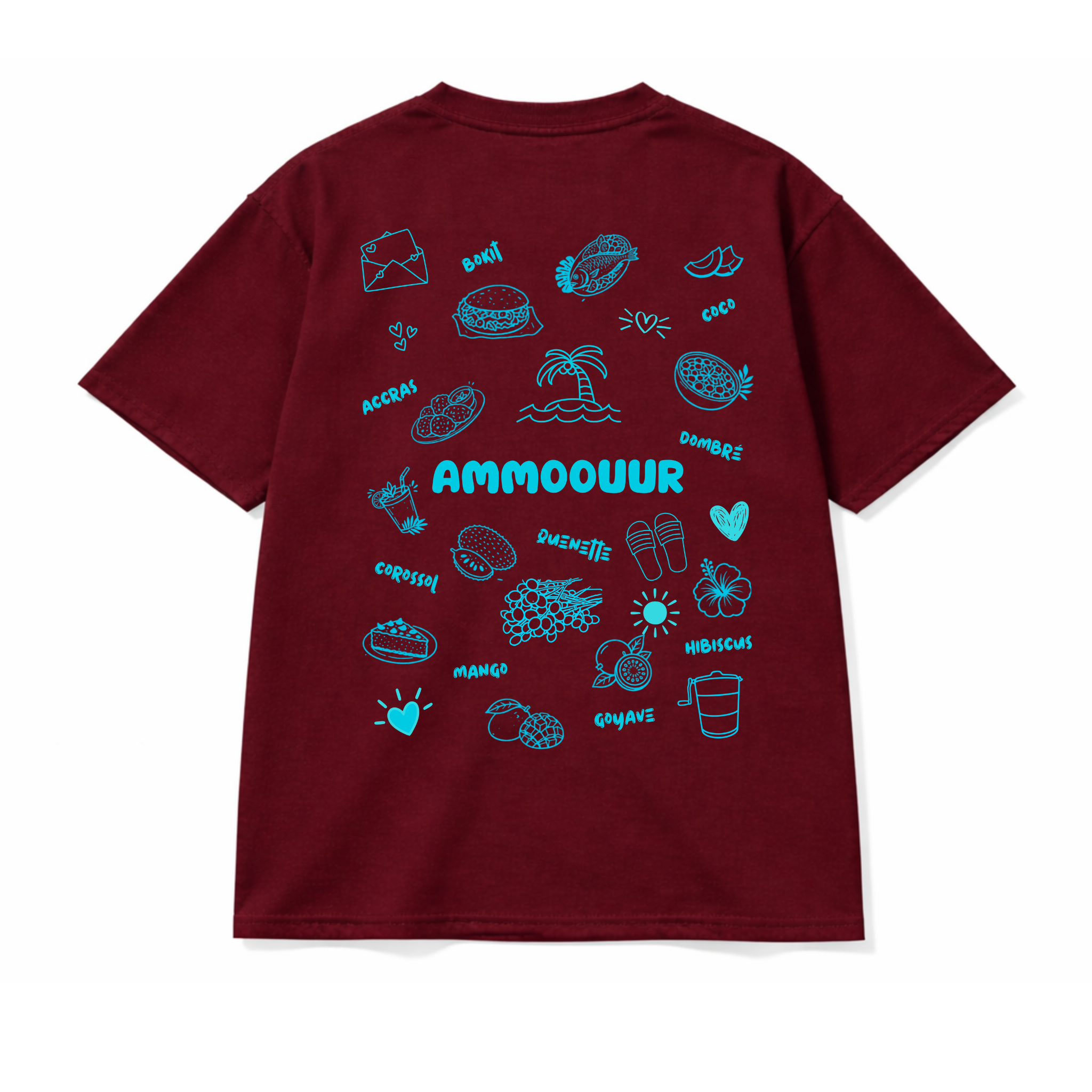 ammoouur doodles logo brodé à la main devant.