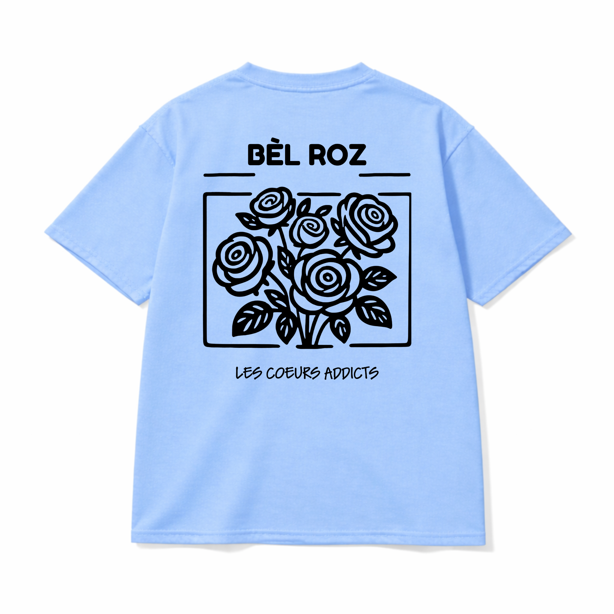 Ammoouur Bèl roz logo brodé devant à la main.