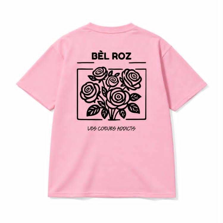 Ammoouur Bèl roz logo brodé devant à la main.