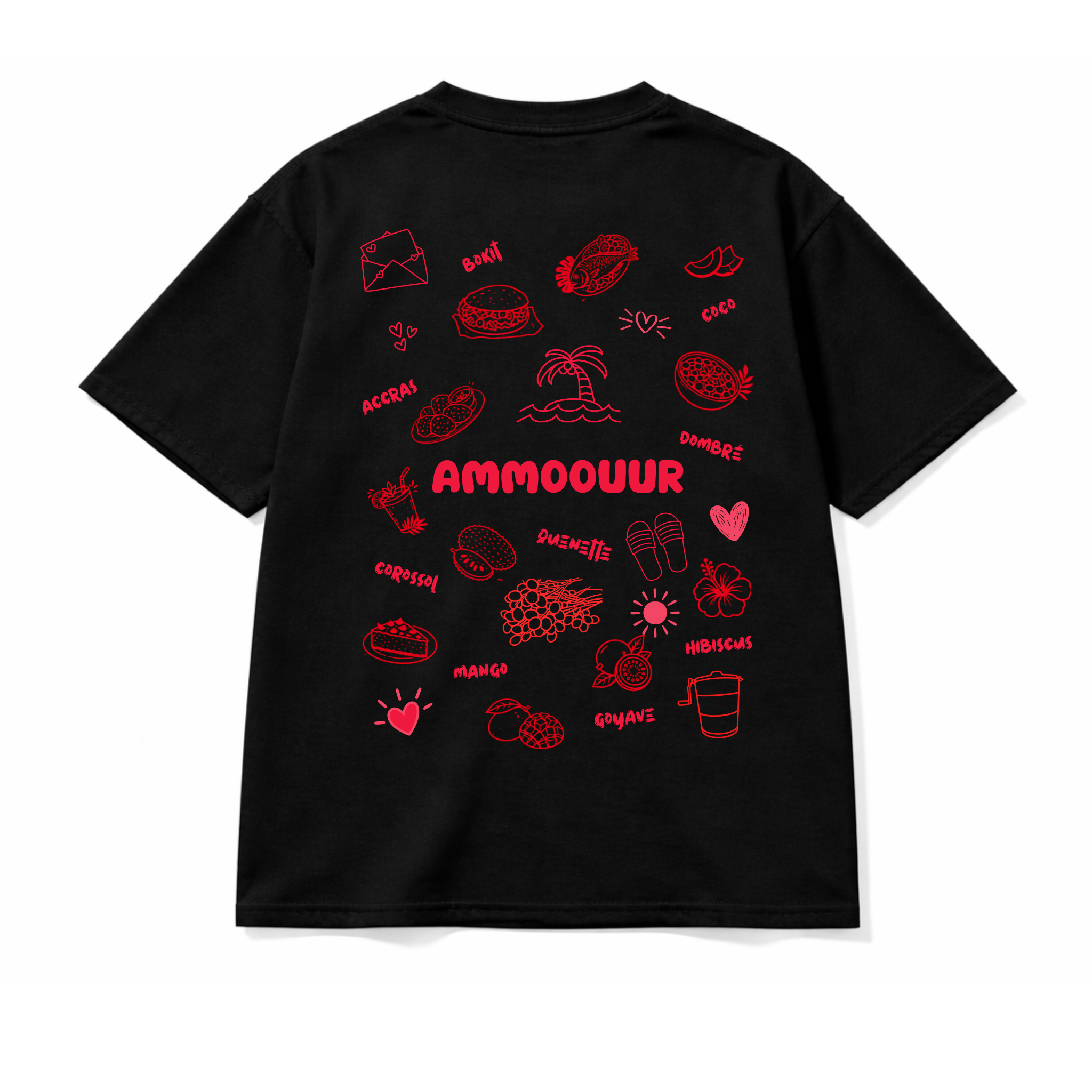 ammoouur doodles logo brodé à la main devant.