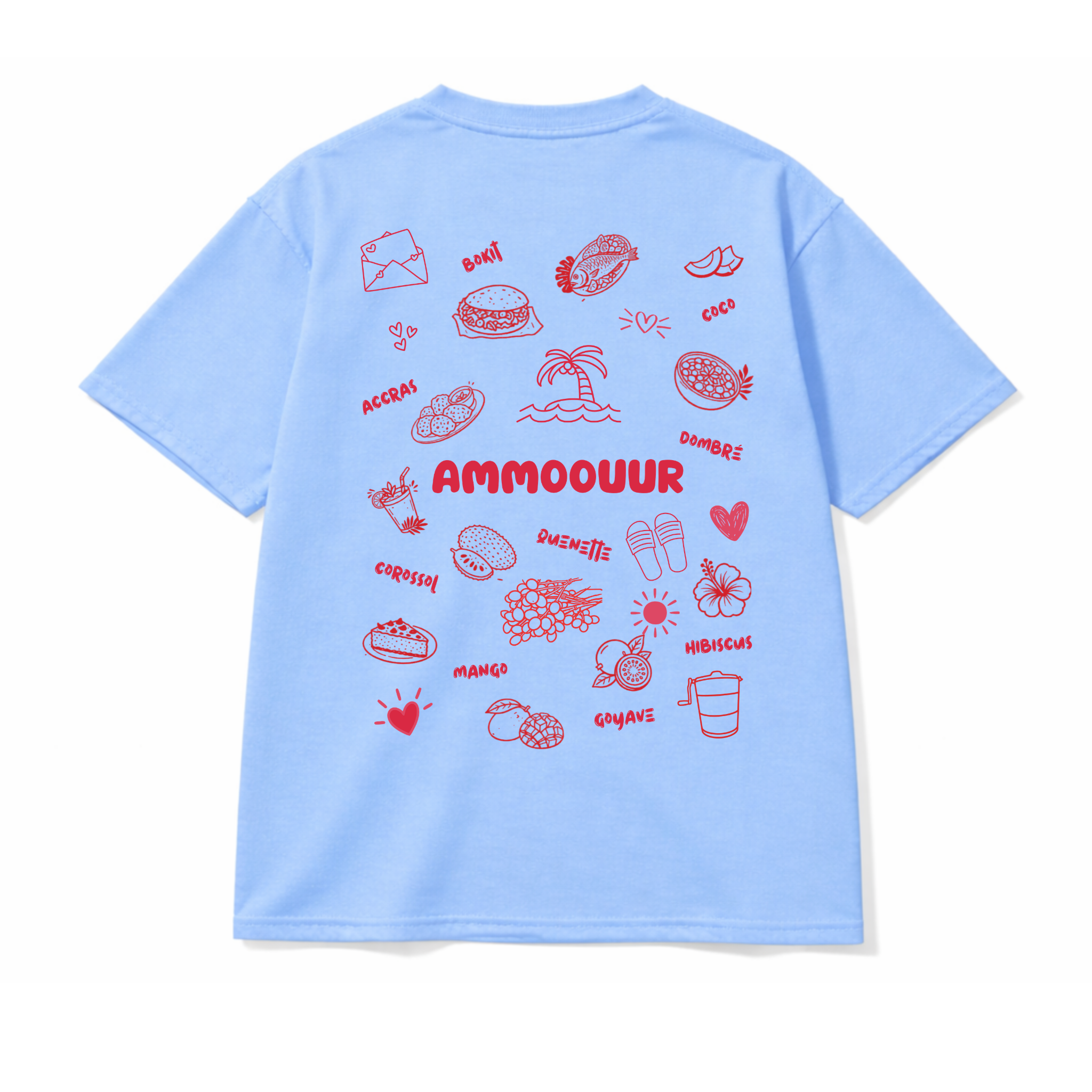 ammoouur doodles logo brodé à la main devant.