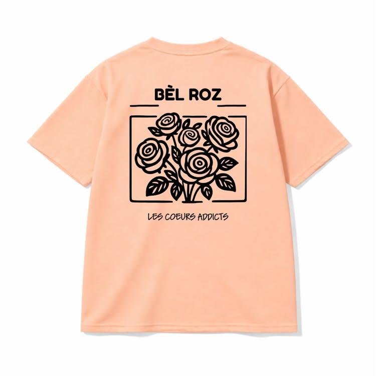 Ammoouur Bèl roz logo brodé devant à la main.