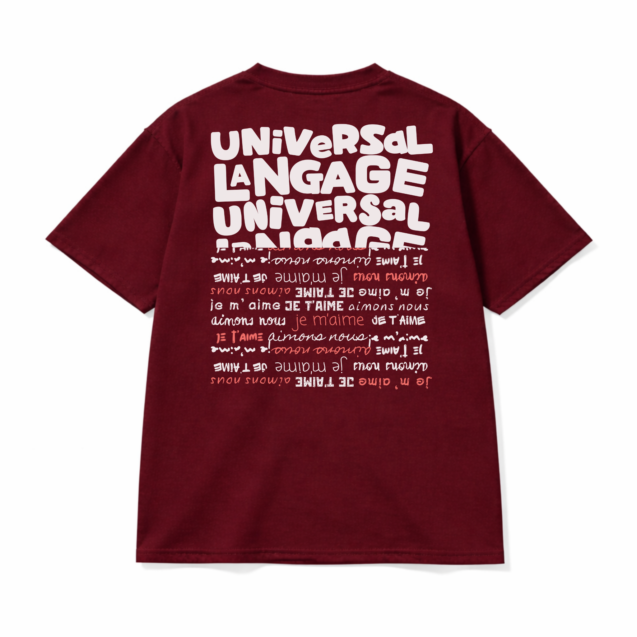 Ammoouur langage universal - logo brodé à la main devant.