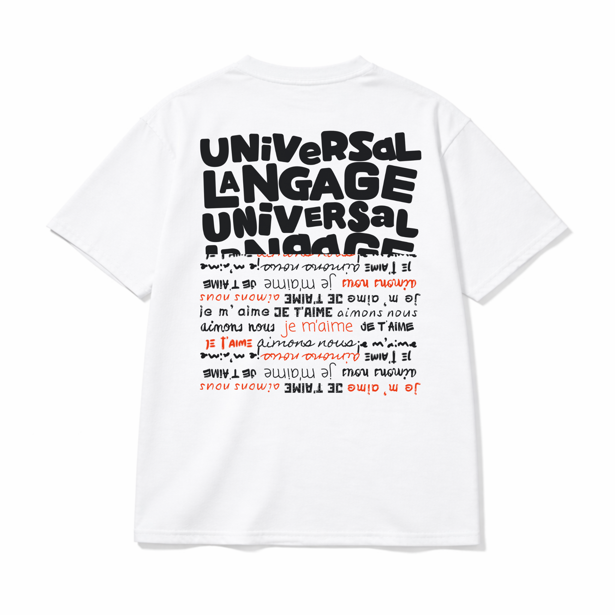 Ammoouur langage universal - logo brodé à la main devant.
