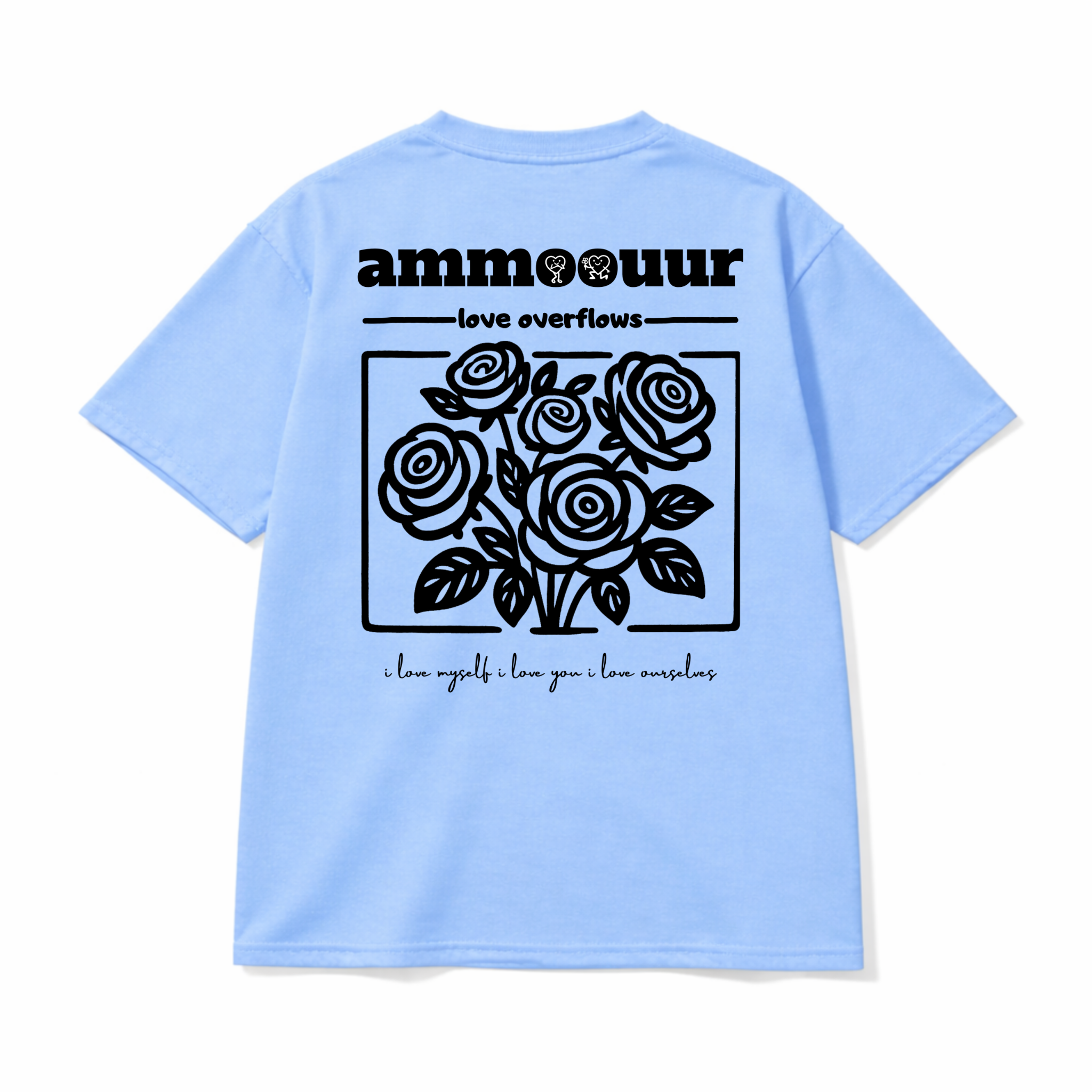 Ammoouur love overflows - logo brodé à la main devant.