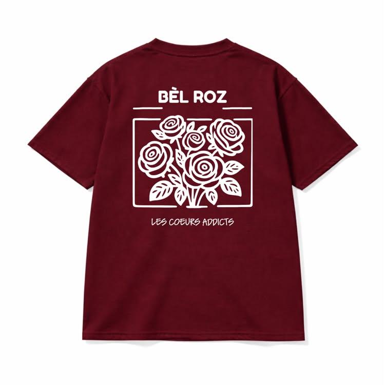 Ammoouur Bèl roz logo brodé devant à la main.