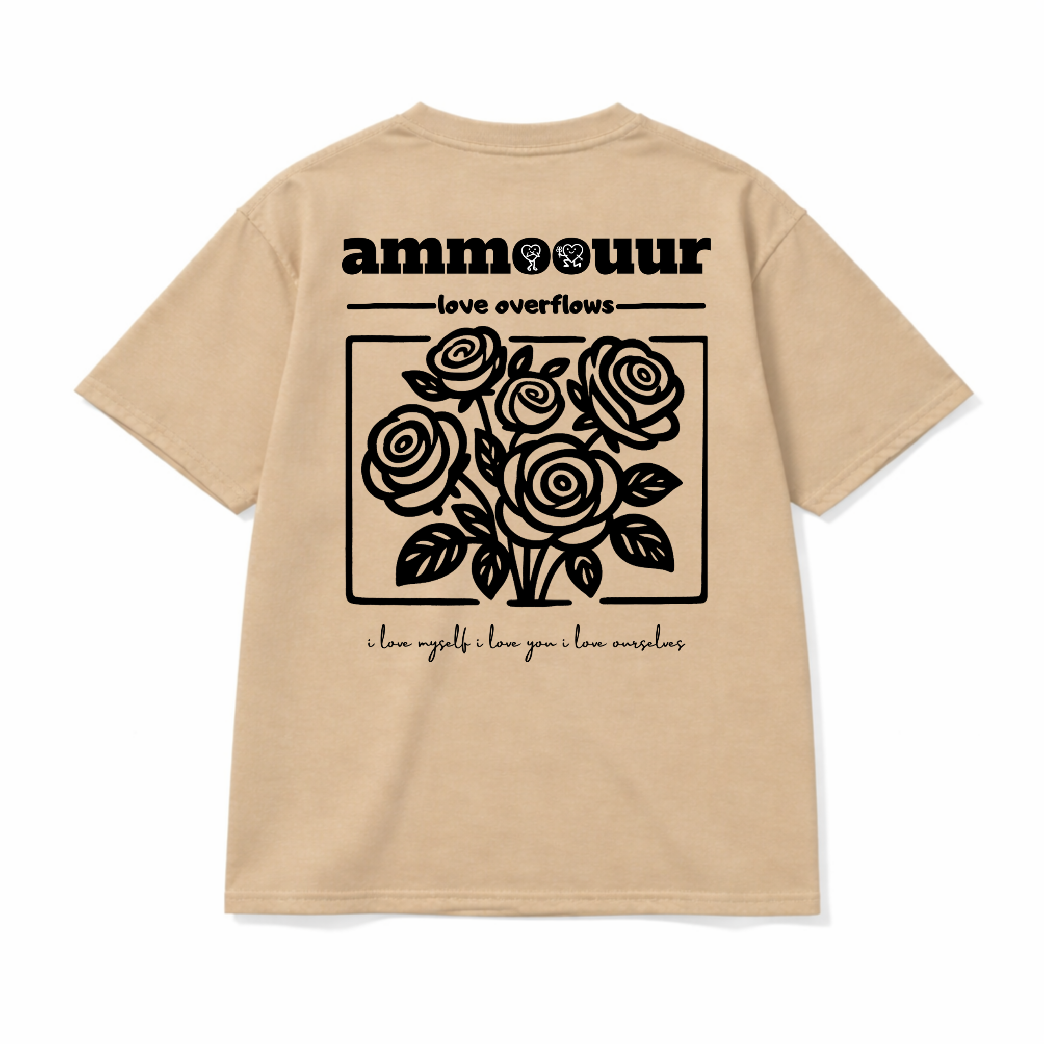 Ammoouur love overflows - logo brodé à la main devant.
