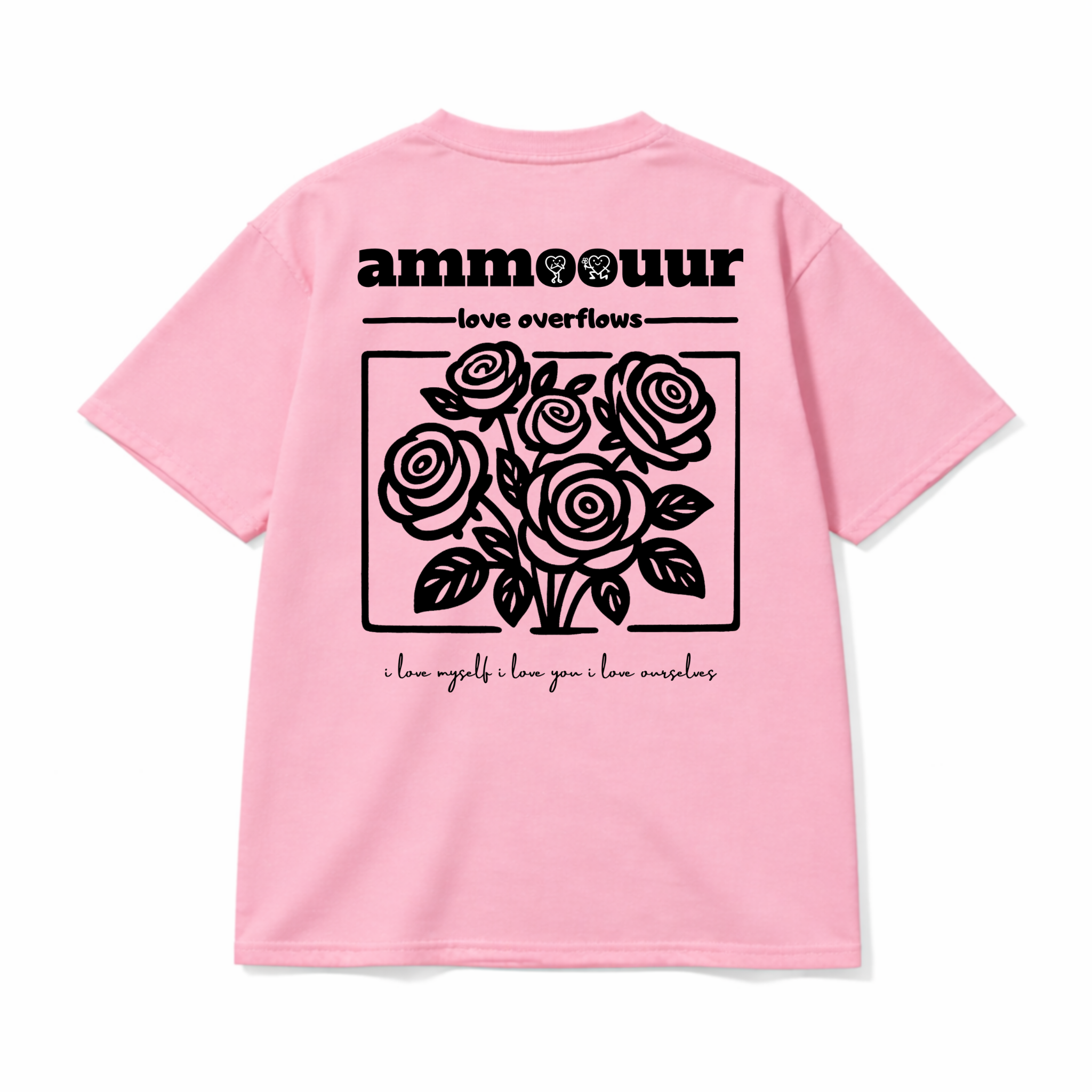 Ammoouur love overflows - logo brodé à la main devant.