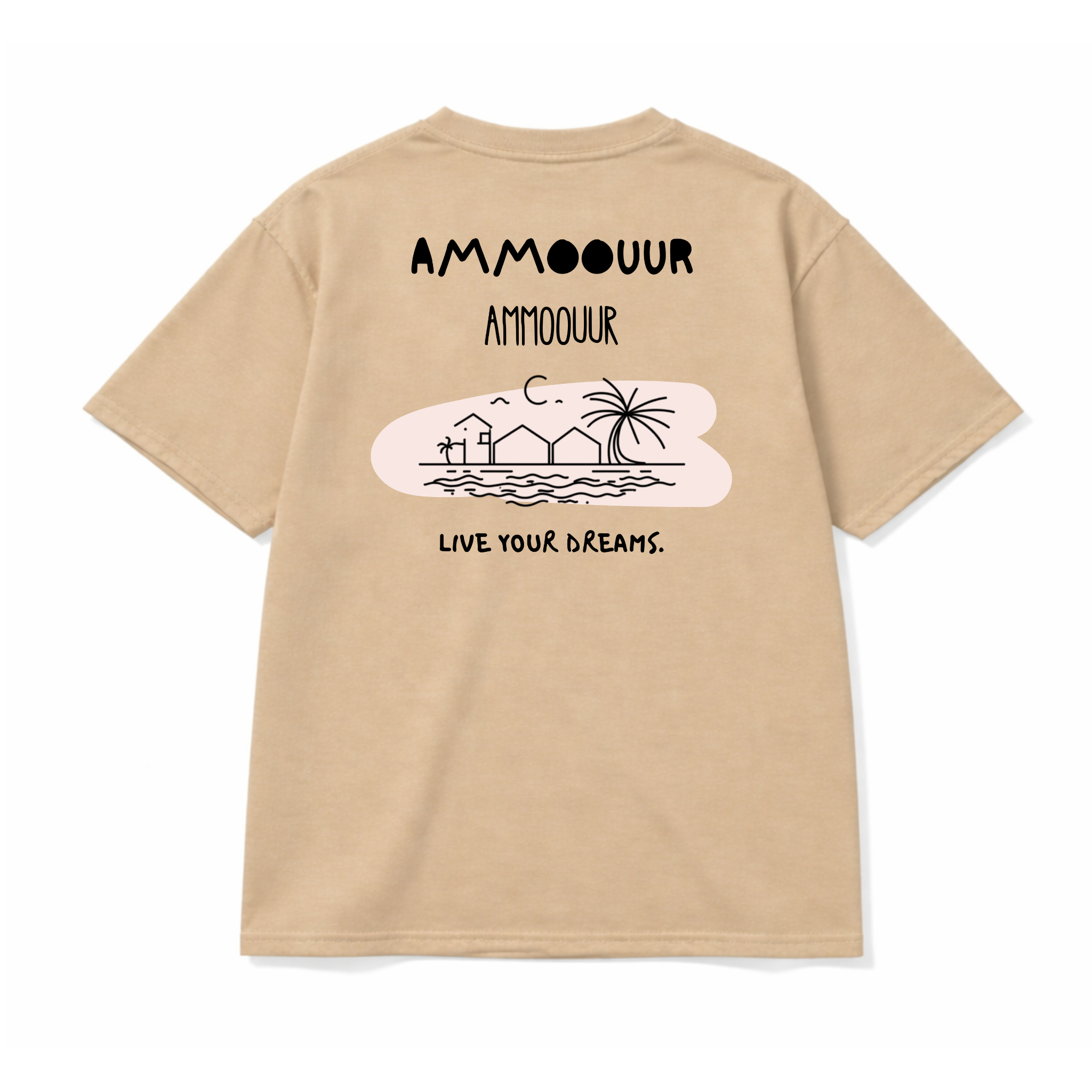 Ammoouur live your dreams logo brodé devant à la main
