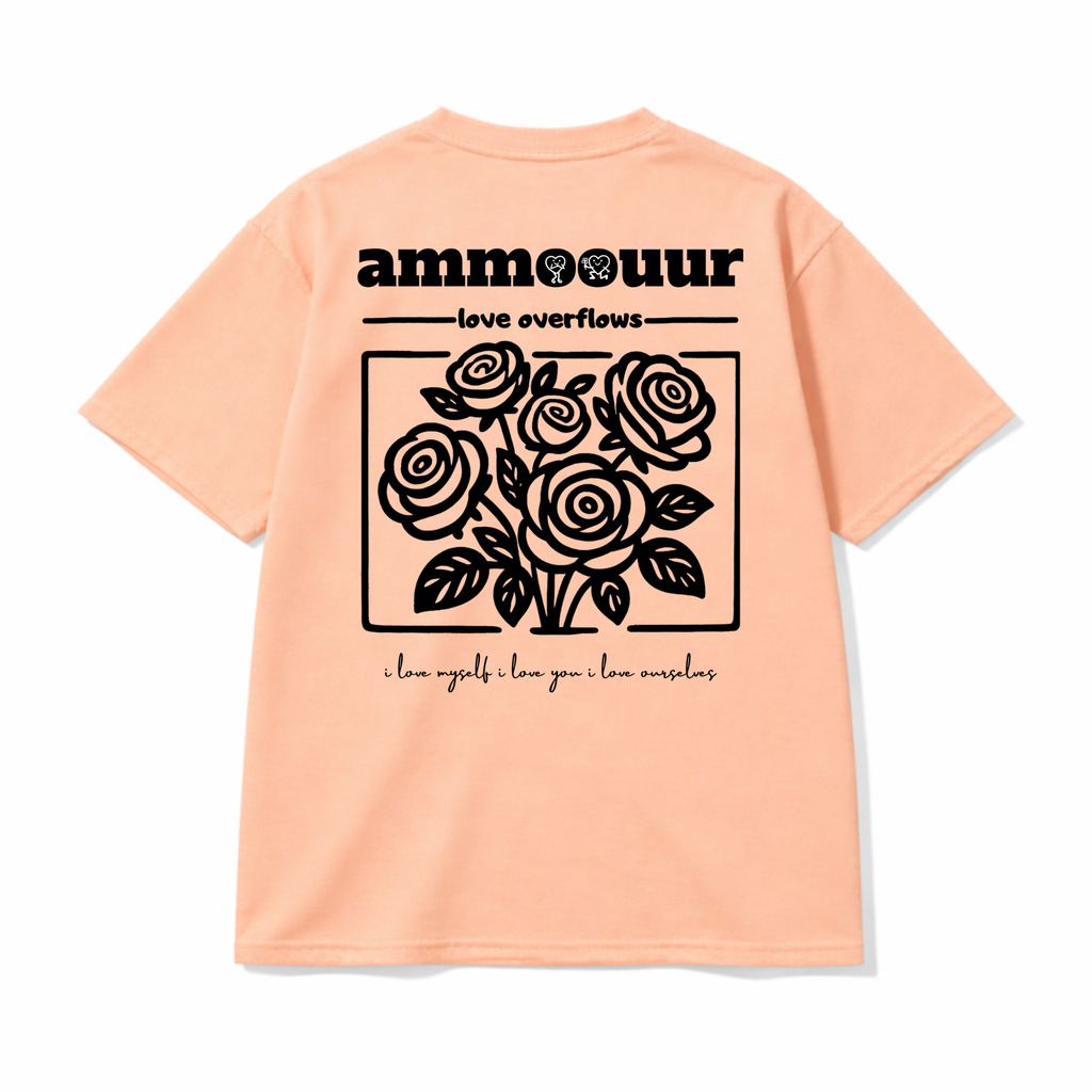 Ammoouur love overflows - logo brodé à la main devant.
