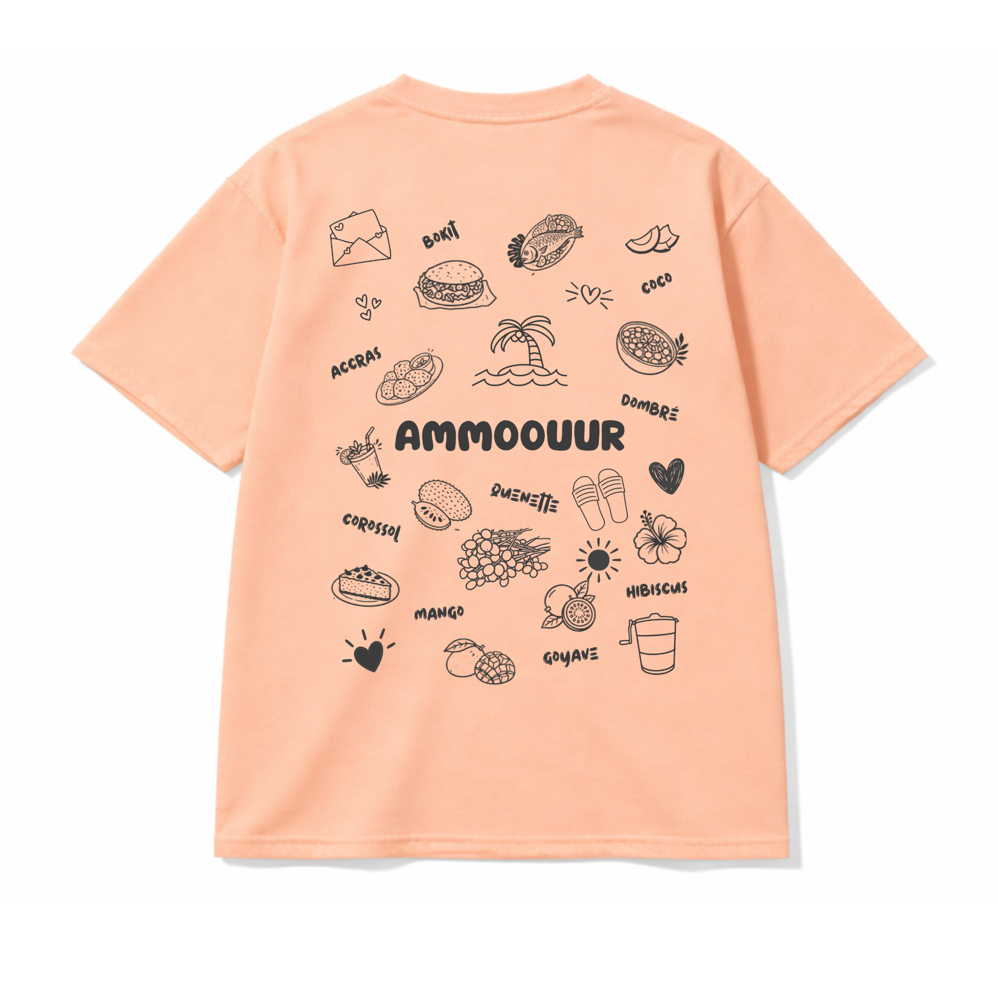 ammoouur doodles logo brodé à la main devant.