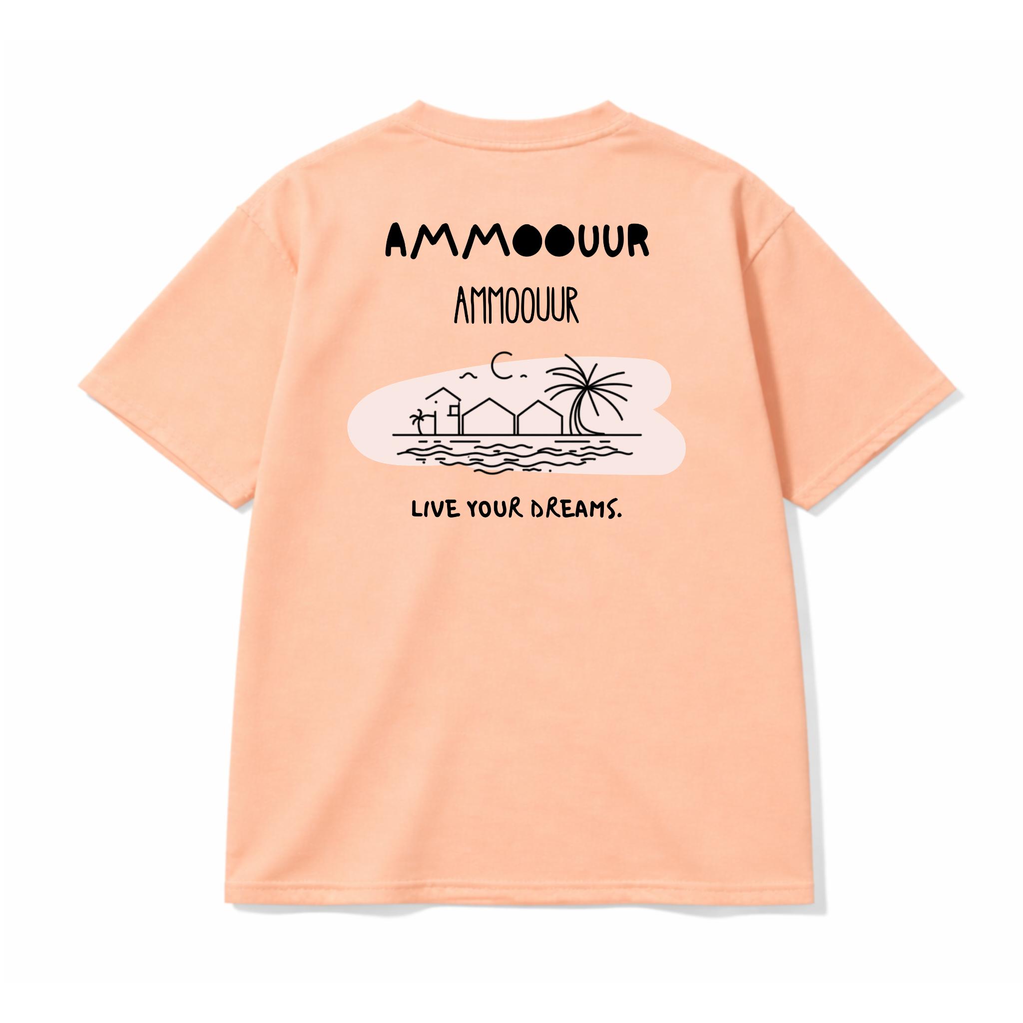 Ammoouur live your dreams logo brodé devant à la main