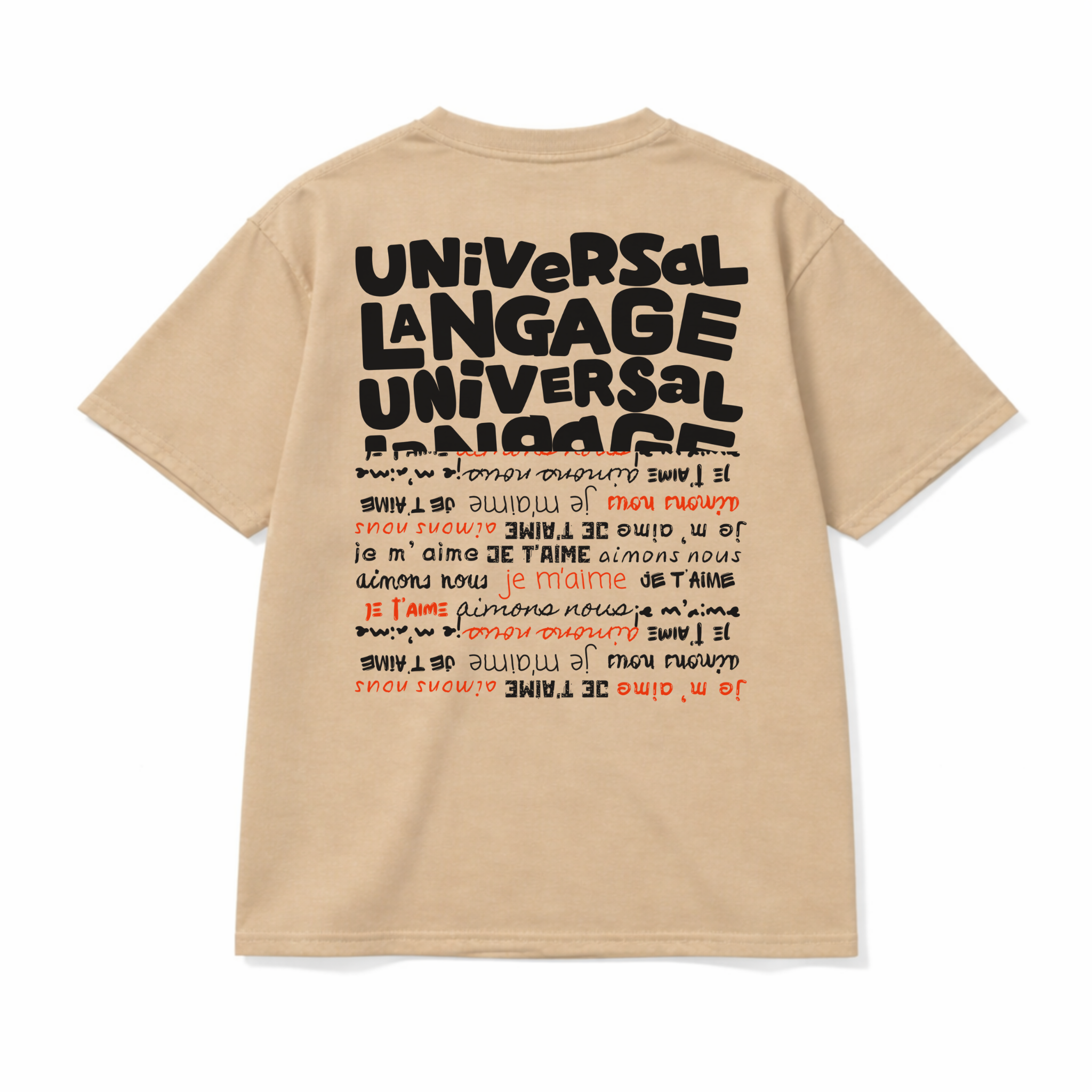 Ammoouur langage universal - logo brodé à la main devant.