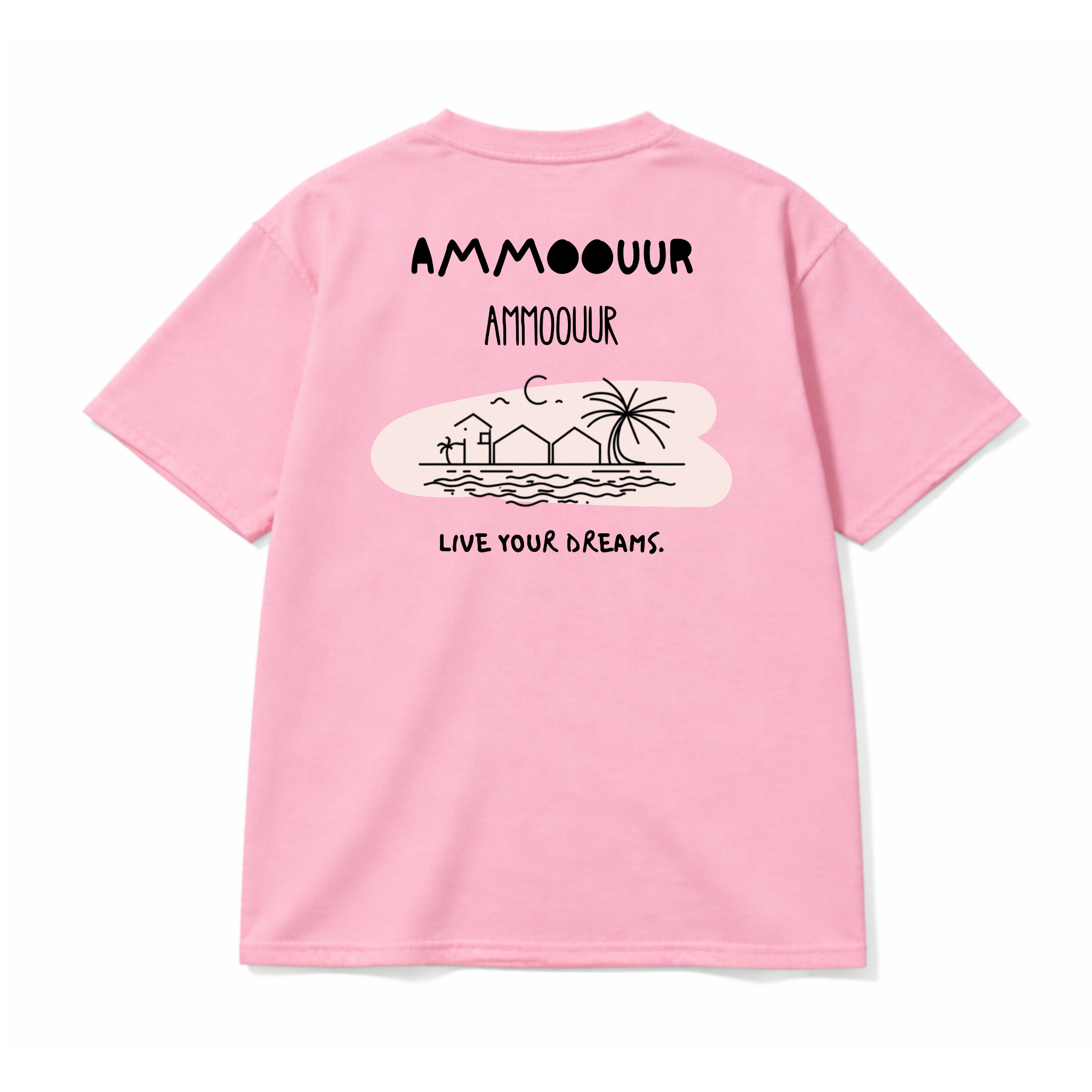 Ammoouur live your dreams logo brodé devant à la main