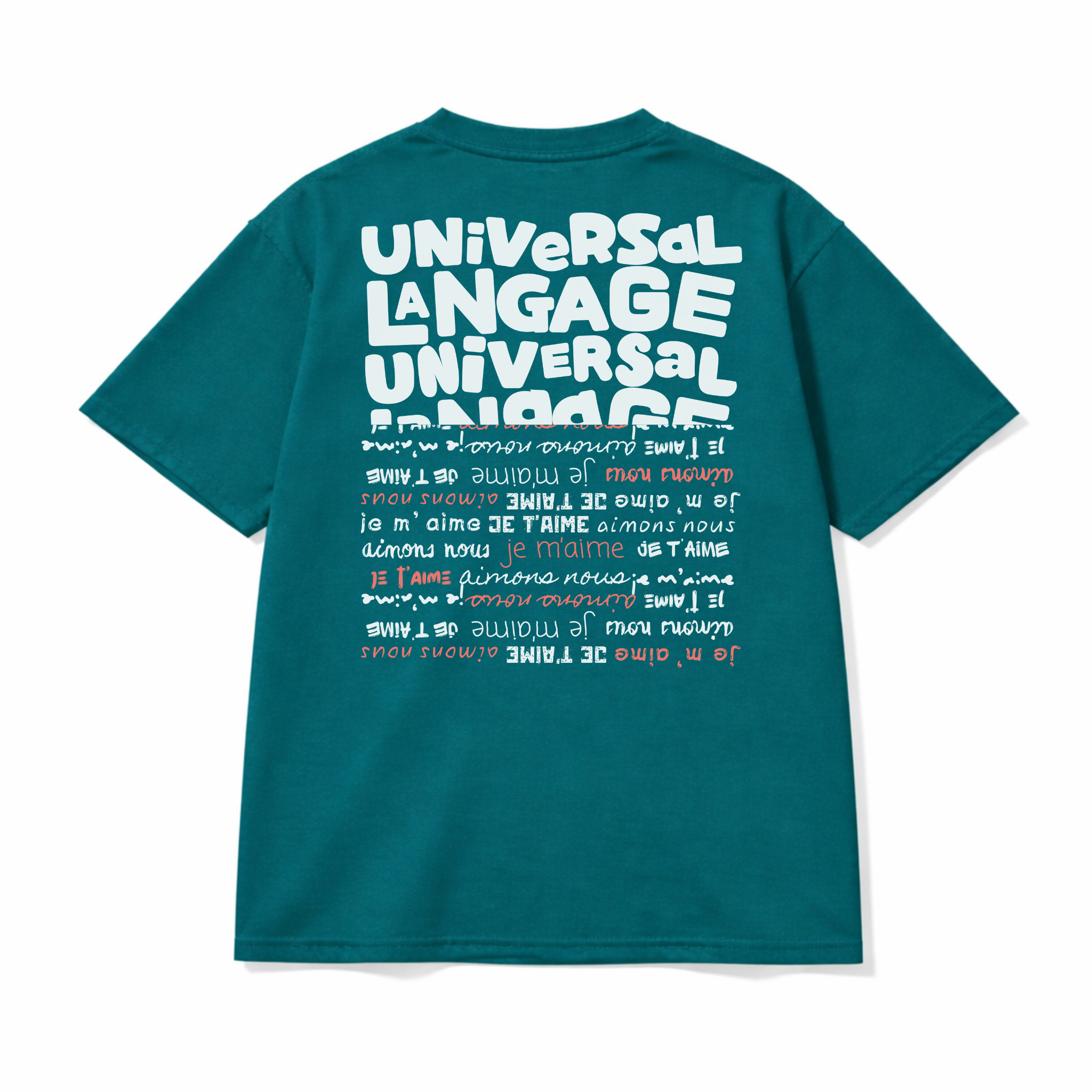 Ammoouur langage universal - logo brodé à la main devant.