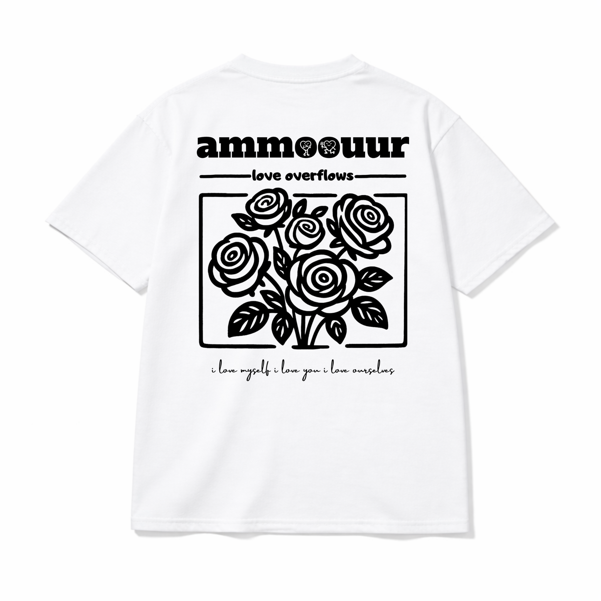 Ammoouur love overflows - logo brodé à la main devant.