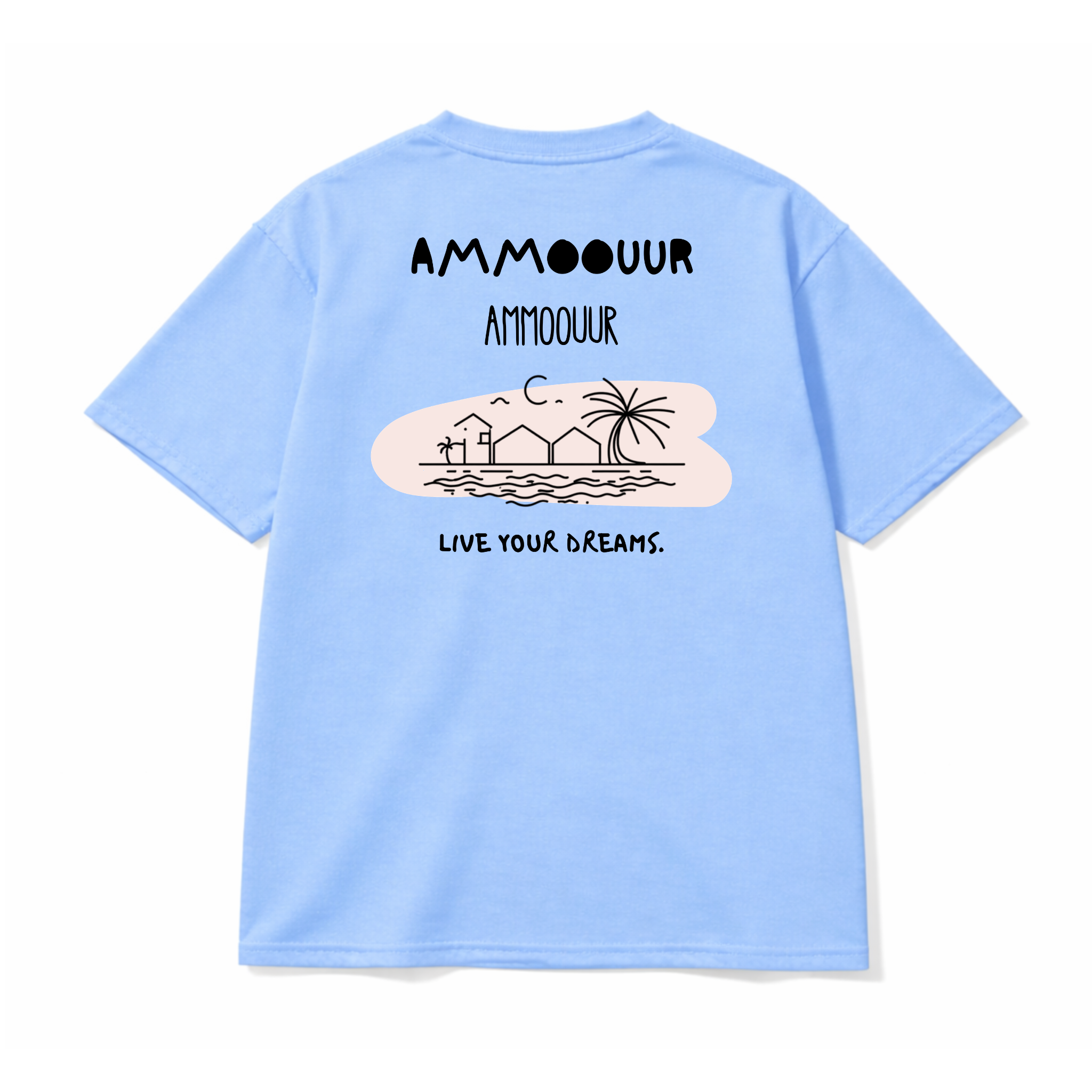 Ammoouur live your dreams logo brodé devant à la main