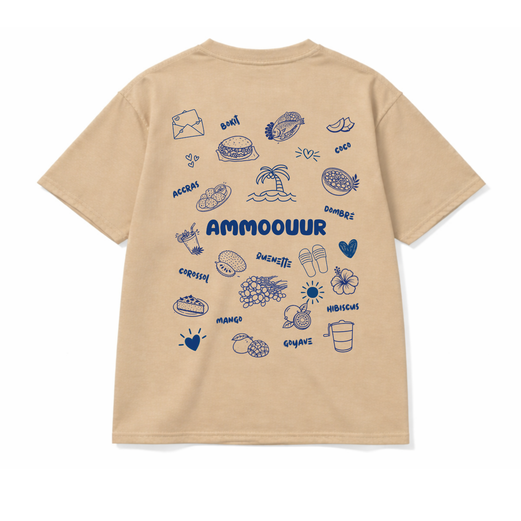 ammoouur doodles logo brodé à la main devant.