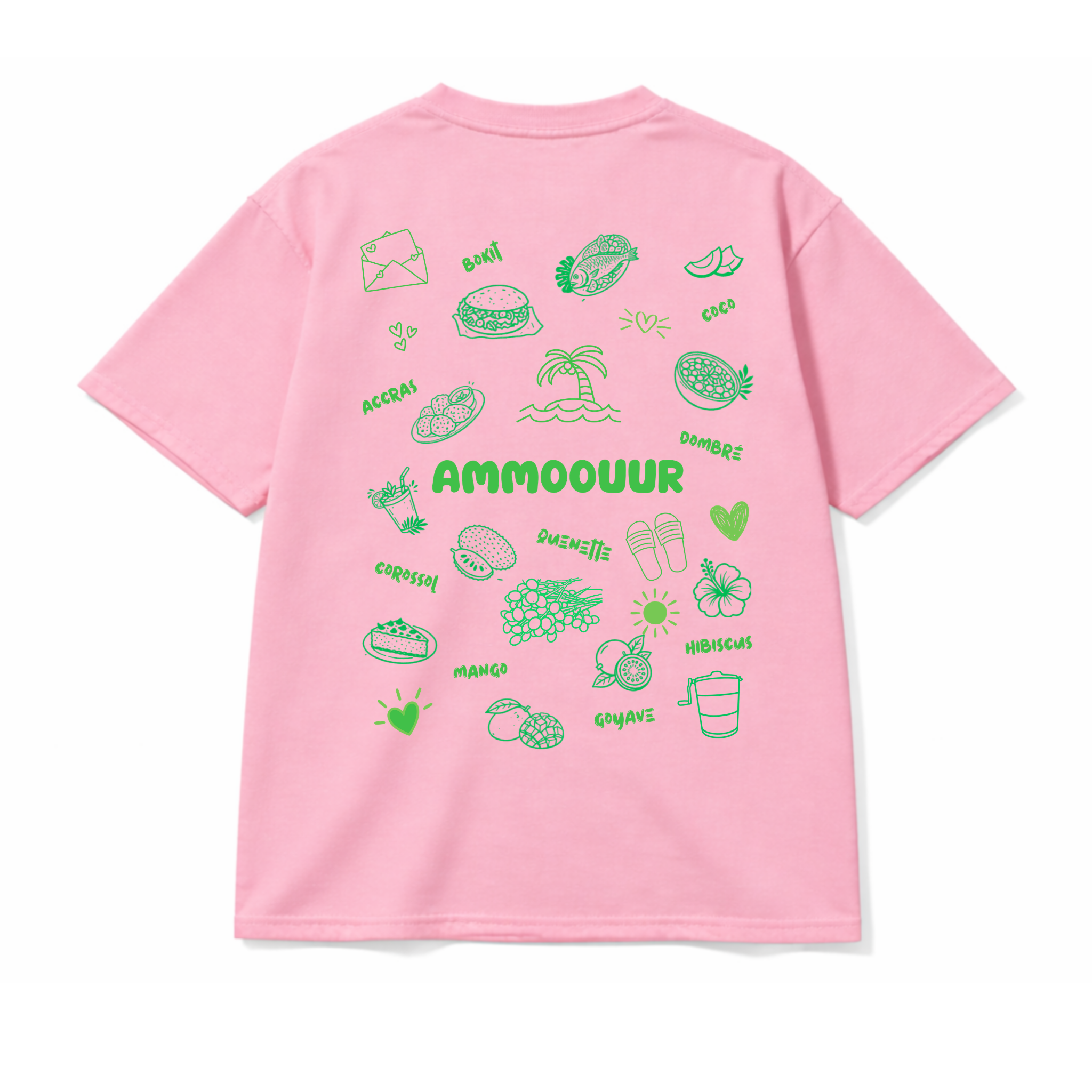 ammoouur doodles logo brodé à la main devant.